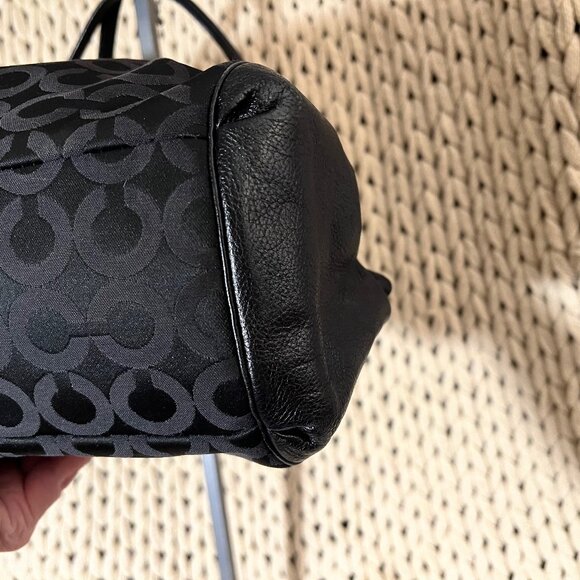 COACH-Madison Black Phoebe Art Signature Hobo Bag - Picture 11 of 12